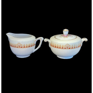 Rare Find Narumi Bone China Gold Gild Creamer & Sugar Bowl